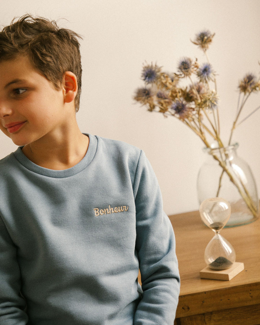 SWEATSHIRT ENFANT BONHEUR - COTON BIO