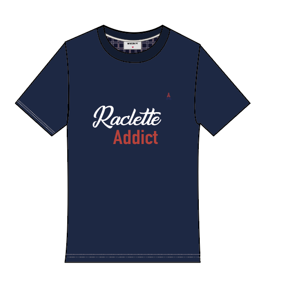 T-SHIRT HOMME RACLETTE ADDICT - COTON BIO - PRÉCOMMANDE