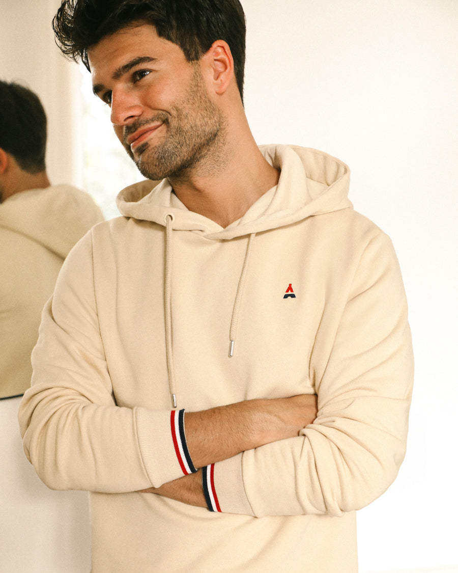 Sweat à capuche beige