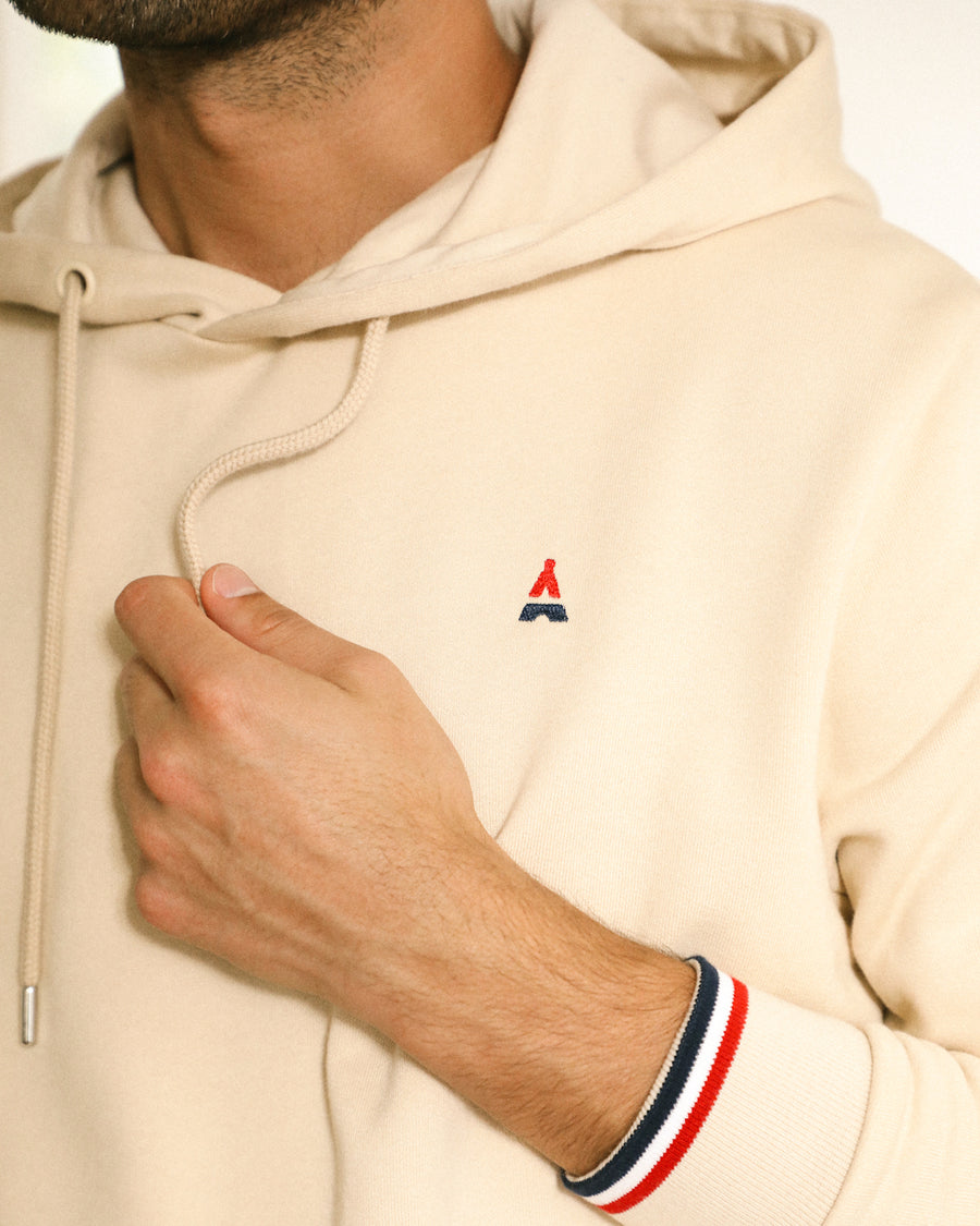 Sweat à capuche beige